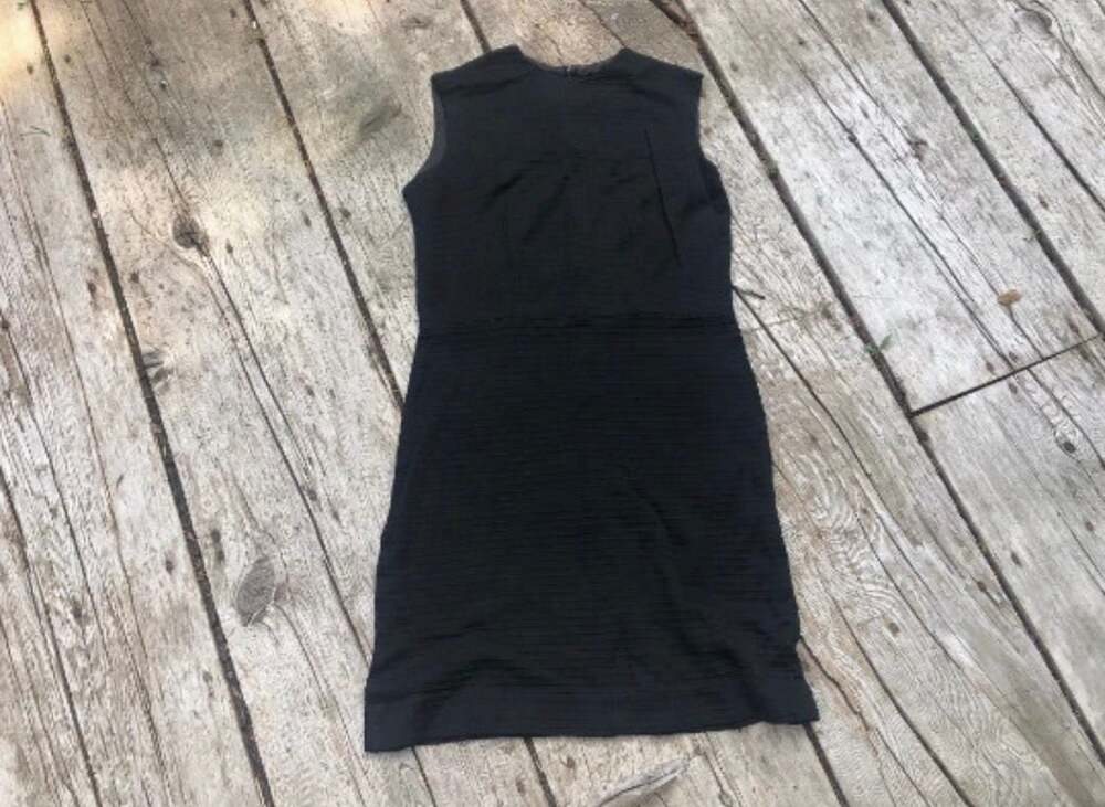 Vintage Black Textured Sleeveless Sheath Dress Size Medium